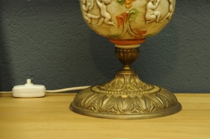 oryginalna lampa art deco porcelana mosiadz szklo cv